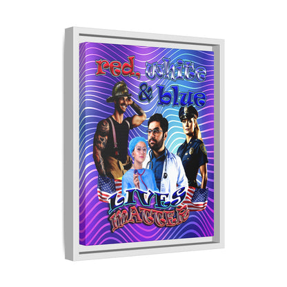 rw&b lives matter - framed canvas art (purple wave)