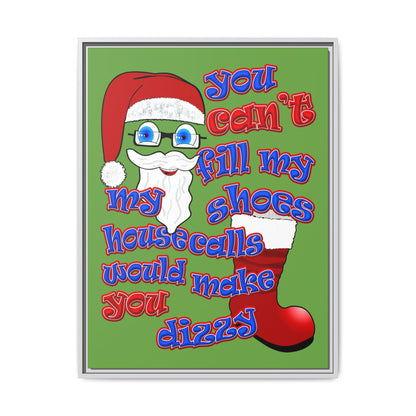 santa's shoes - framed canvas art (green)