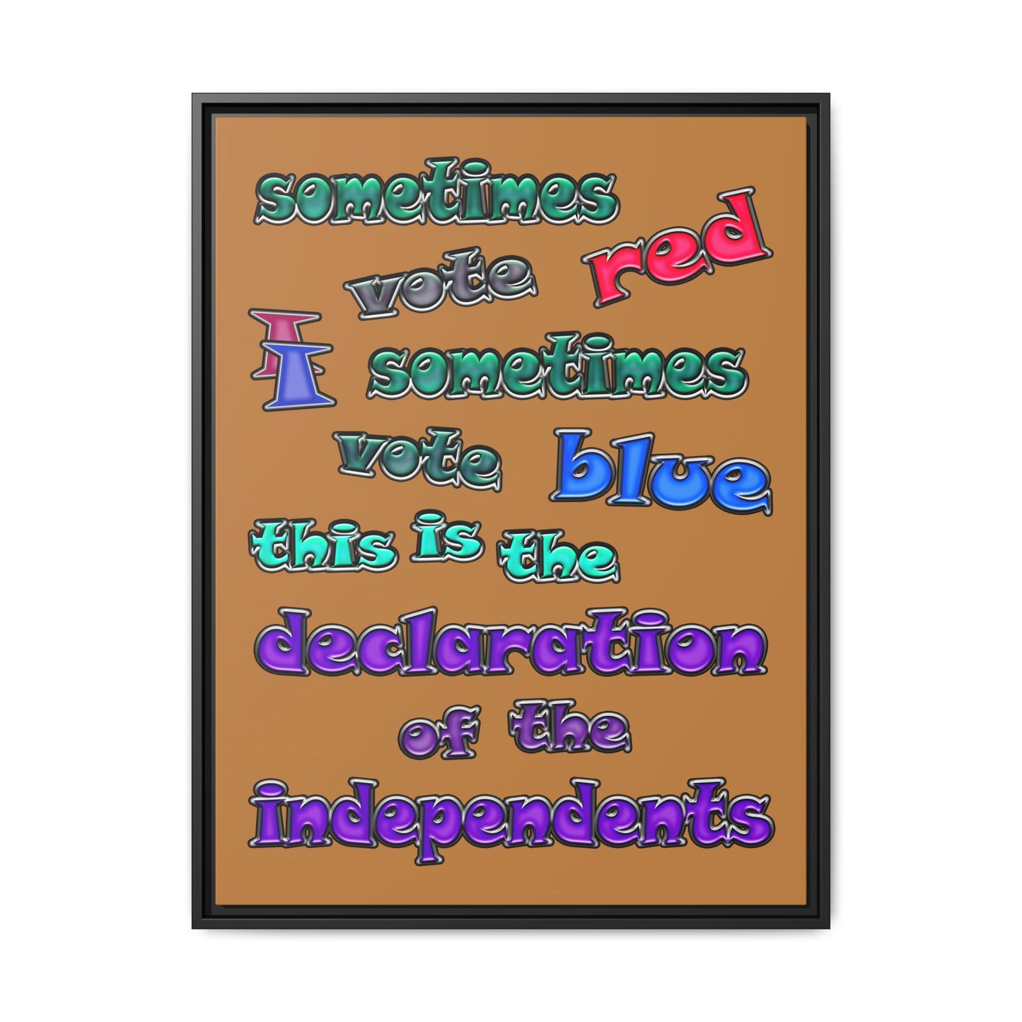 declaration of the independents - framed canvas art (light brown)
