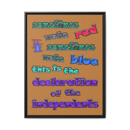 declaration of the independents - framed canvas art (light brown)