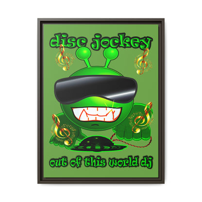 disc jockey - framed canvas art (green)
