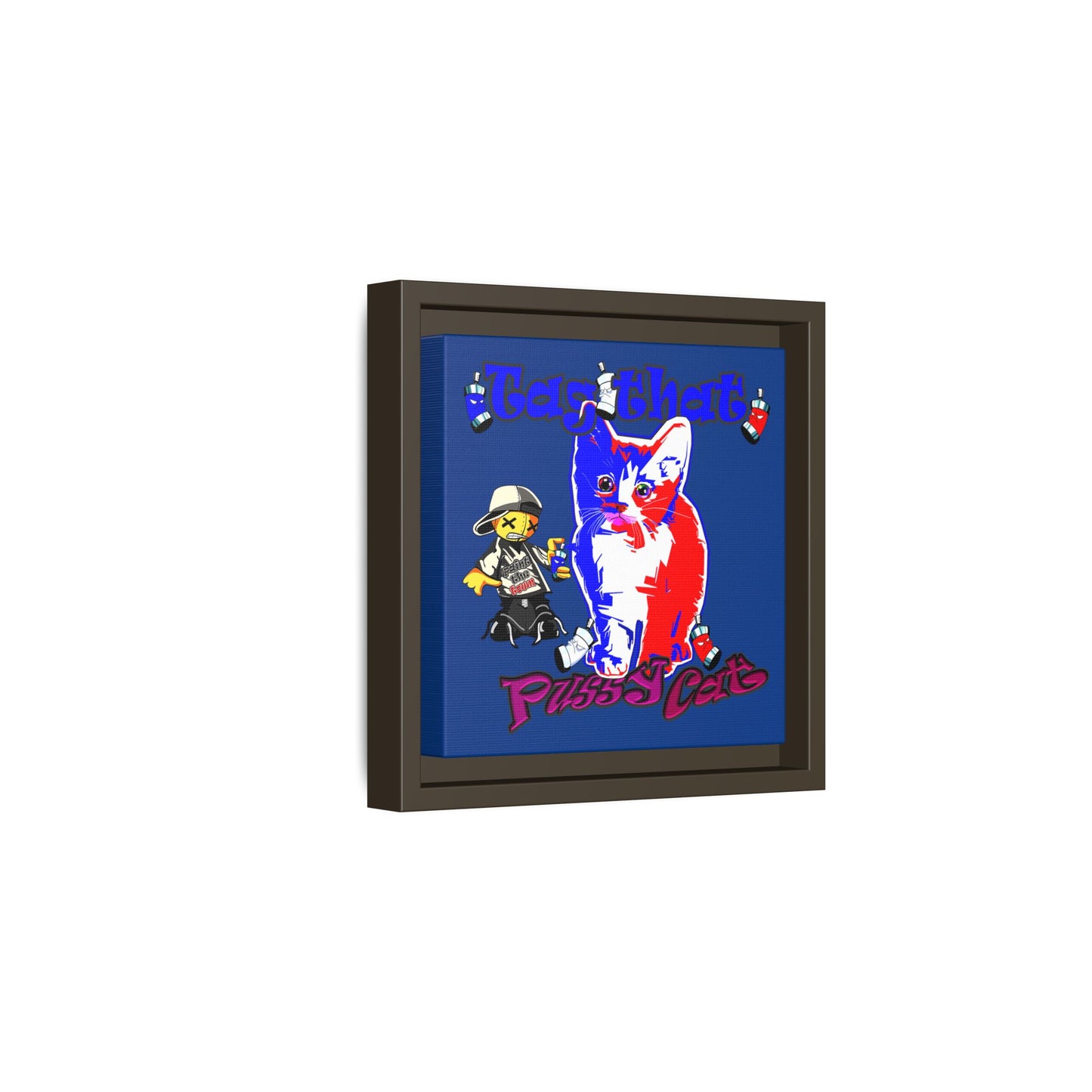 tag that - framed canvas art (dark blue)