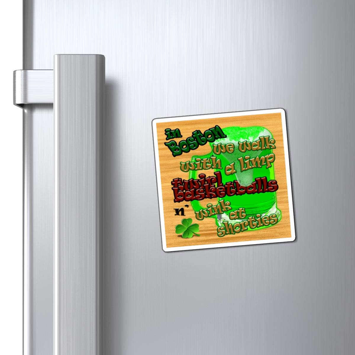celtics logo - Magnets - (butterscotch wood finish)