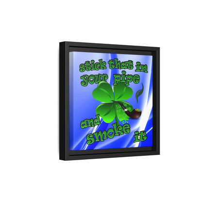 stick that in your pipe and smoke it - framed canvas art (blue-white wave)