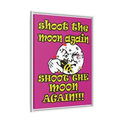 shoot the moon again - framed canvas art (pink)