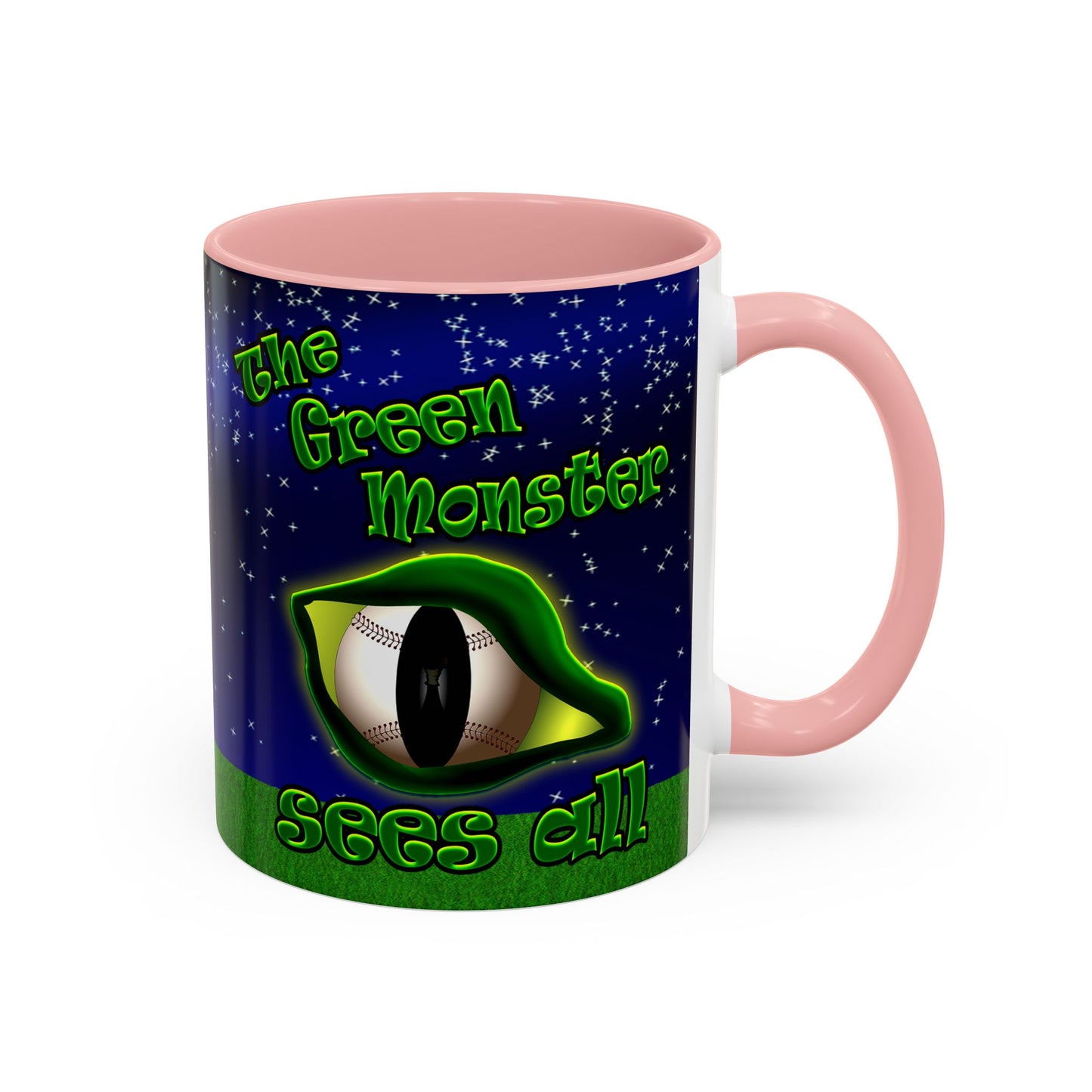 green monster - Accent Mug ('snoops' background)
