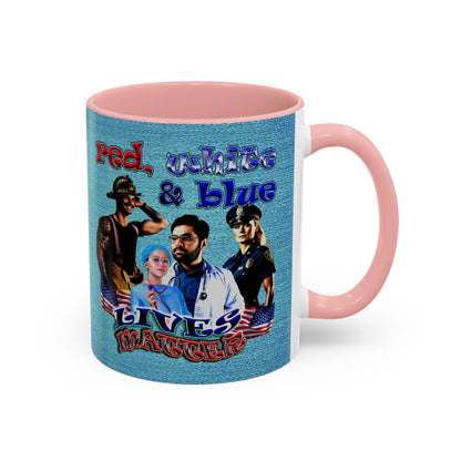 rw&b lives matter - Accent Mug (faded blue)