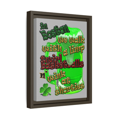 celtics logo - framed canvas art (light grey)