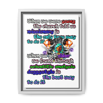 doggystyle - framed canvas art (white)