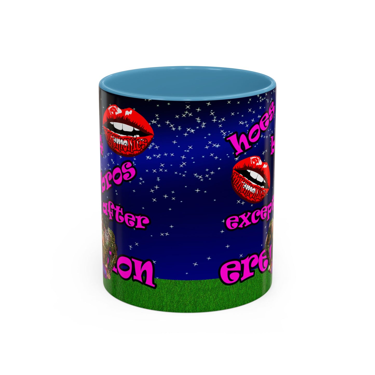 hoes b4 bros - Accent Mug ('snoops' background)