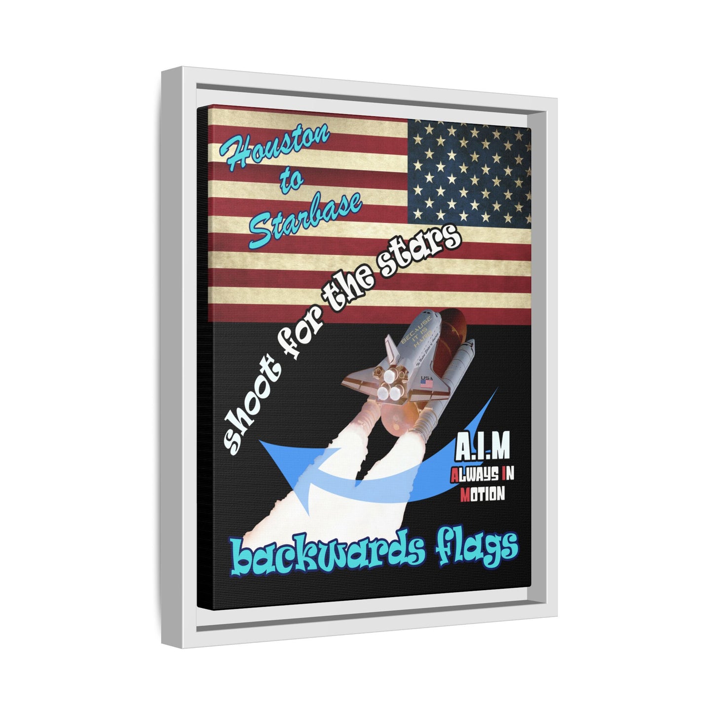 shoot for the stars - framed canvas art (black)