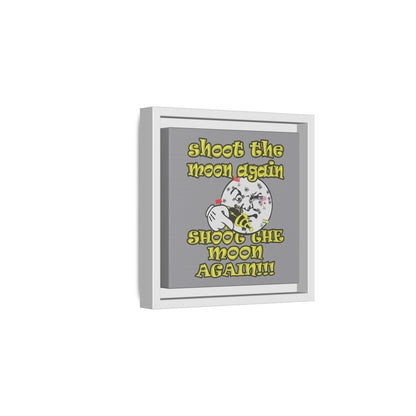 shoot the moon again - framed canvas art (grey)