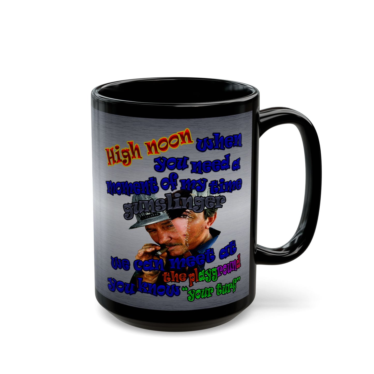 high noon - Black Mug (brushed nickel)