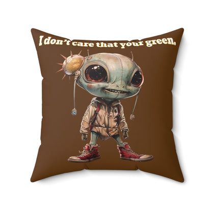 I don't care that your grey - Faux Suede Square Pillow - (brown)