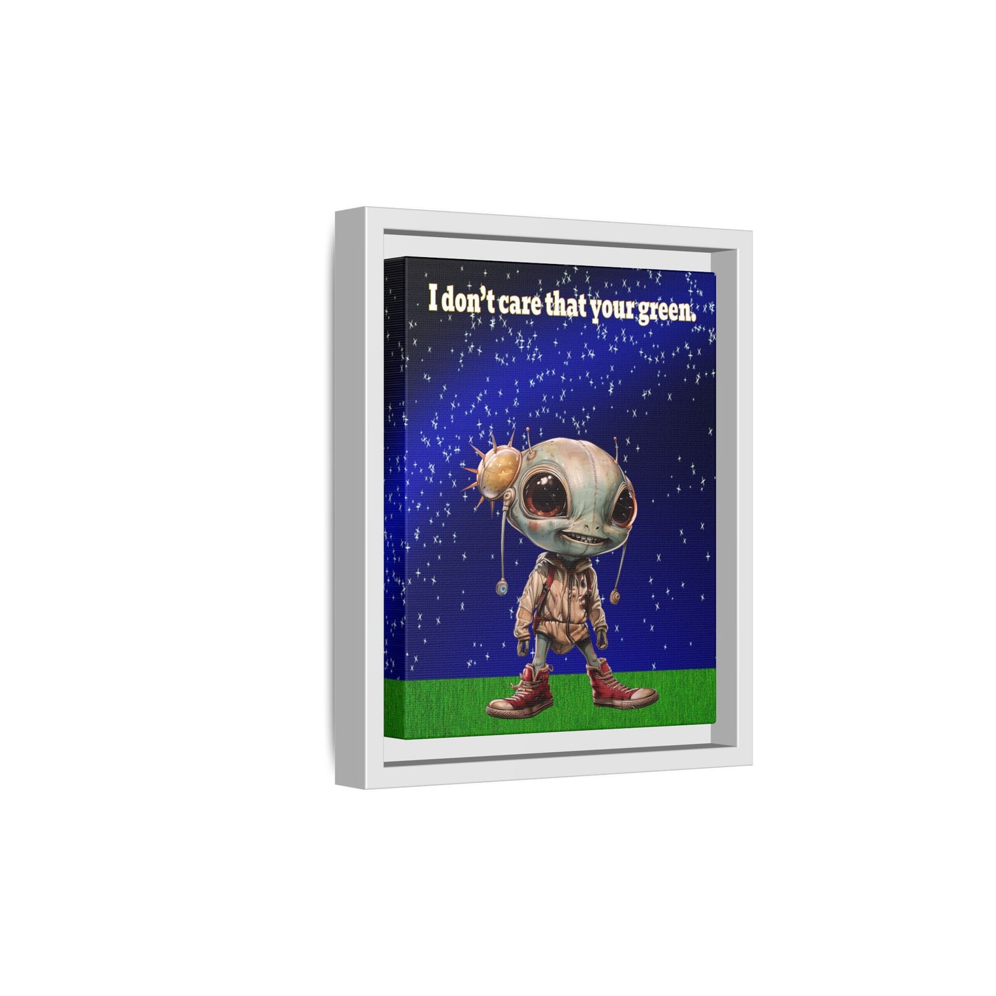 I don't care that your green - framed canvas art ('snoops' background)