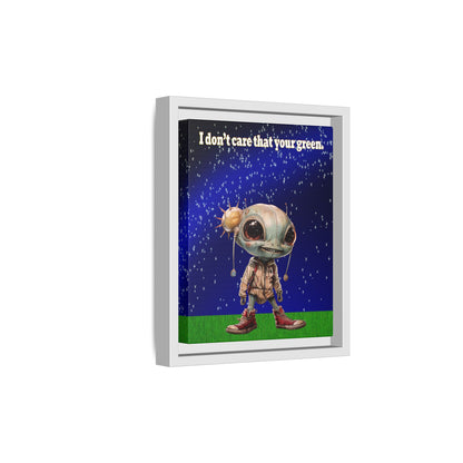 I don't care that your green - framed canvas art ('snoops' background)