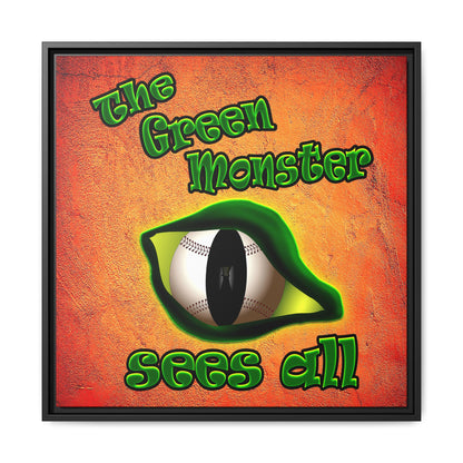 green monster - framed canvas art (burnt orange)