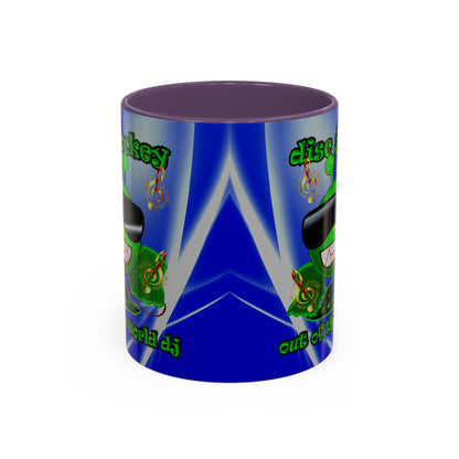 disc jockey - Accent Mug (blue-white wave)