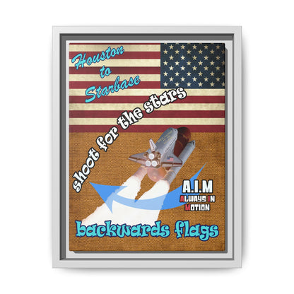shoot for the stars - framed canvas art (brown papyrus)