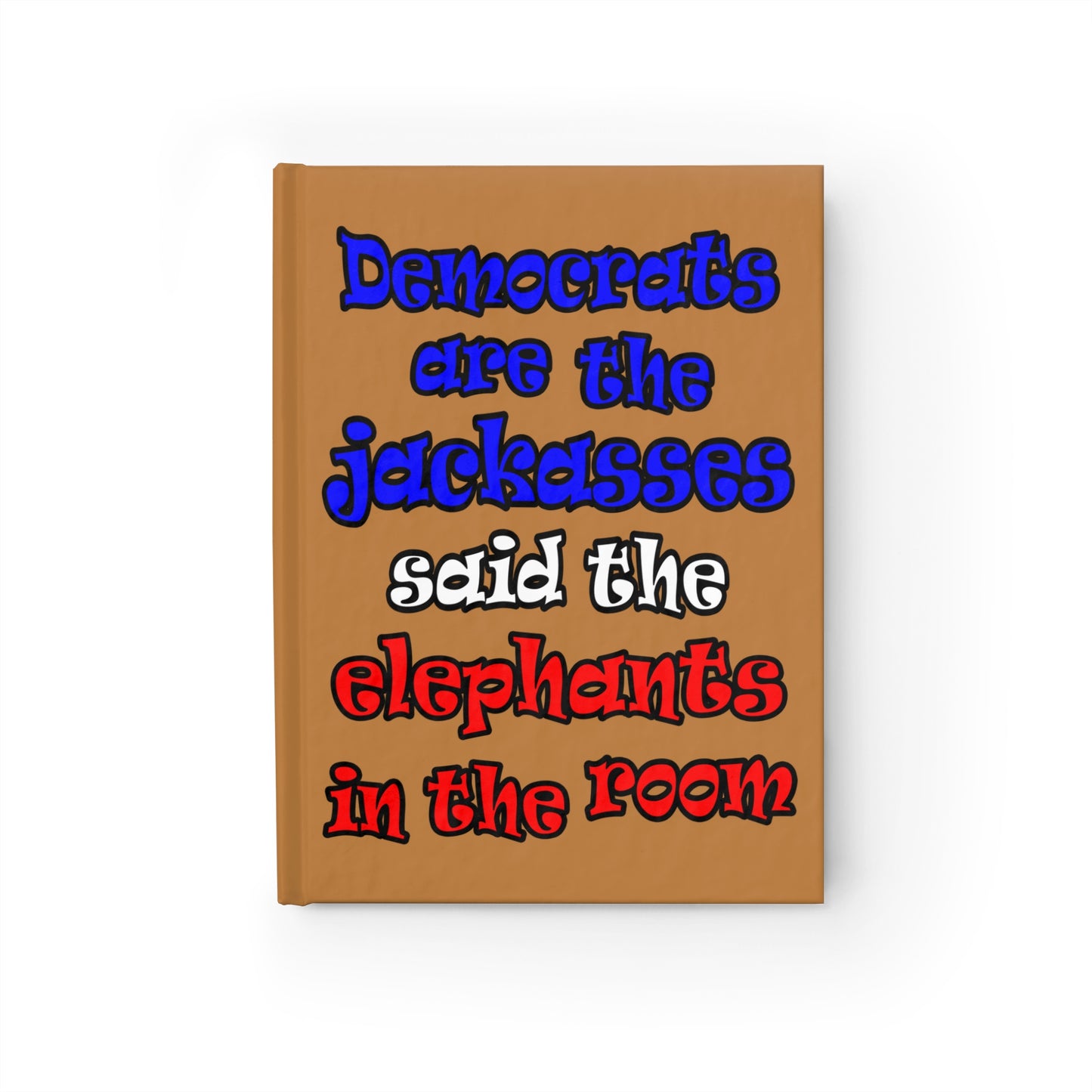 donkeys and elephants - journal-lined (light brown)