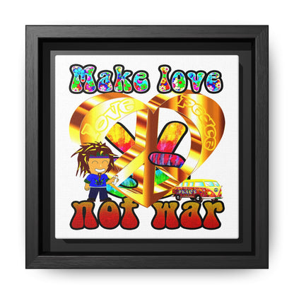 love peace - framed canvas art (white)