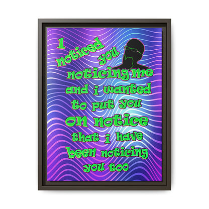 noticed you noticing - framed canvas art (purple wave)
