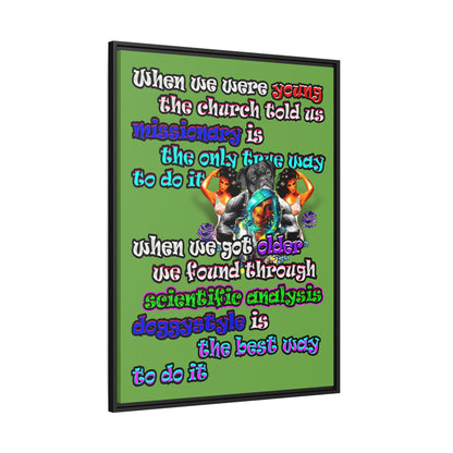 doggystyle - framed canvas art (green)