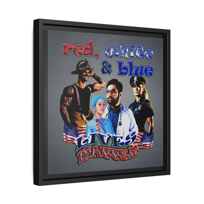rw&b lives matter - framed canvas art (grey-light grey)