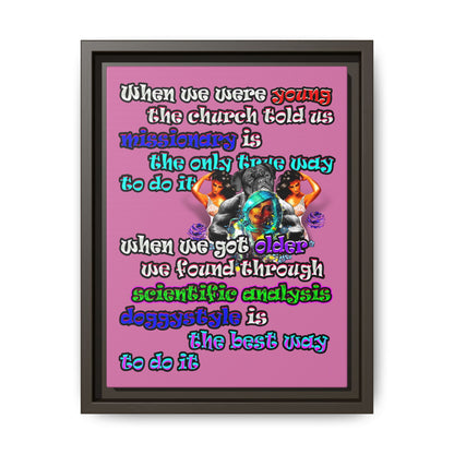 doggystyle - framed canvas art (light pink)
