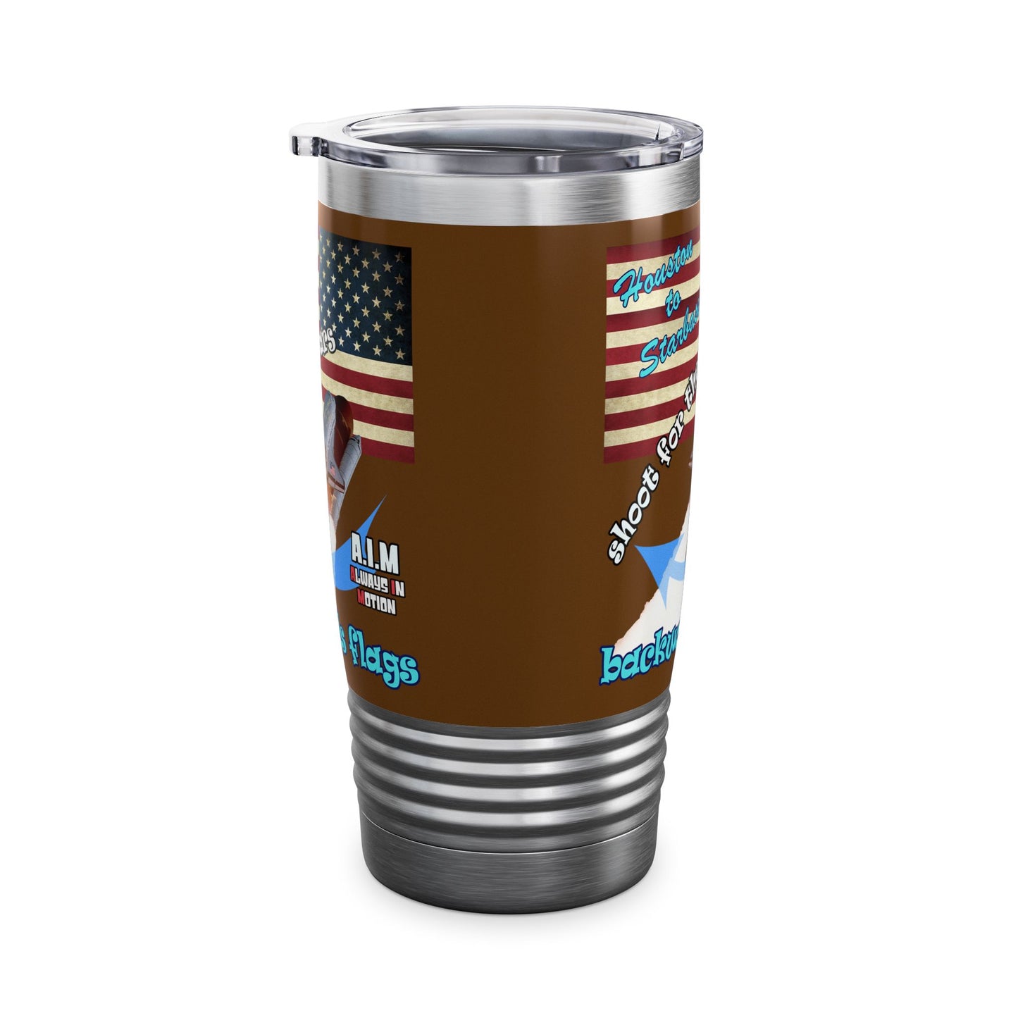 shoot for the stars - Ringneck Tumbler, 20oz (brown)