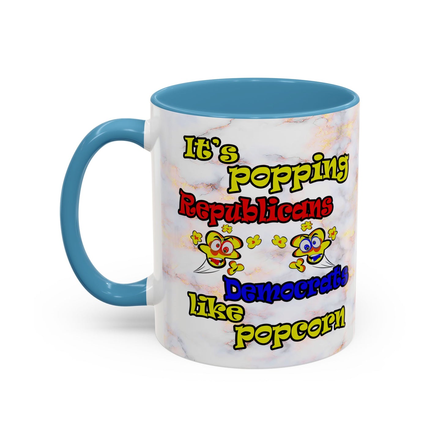 popping like popcorn - Accent Mug (white marble)