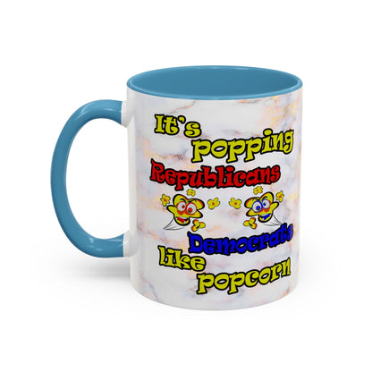 popping like popcorn - Accent Mug (white marble)