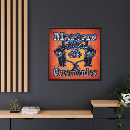 em cee squared - framed canvas art (burnt orange)