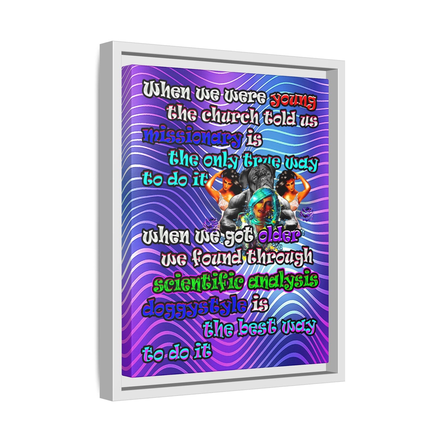 doggystyle - framed canvas art (purple wave)