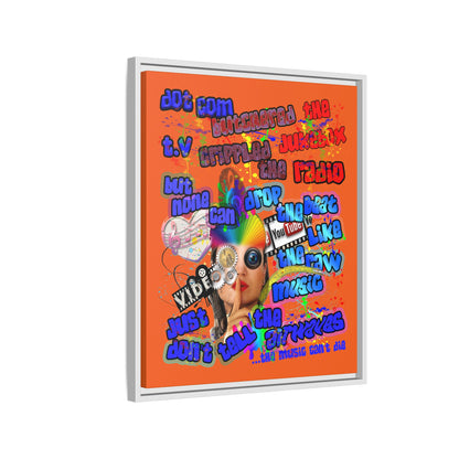 drop the beat - framed canvas art (orange)