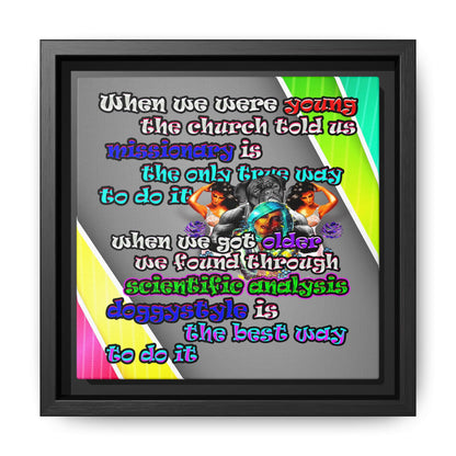 doggystyle - framed canvas art (rainbow split)