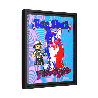 tag that - framed canvas art (light blue-purple wave)