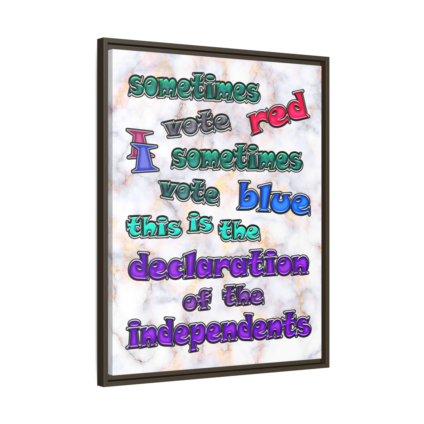 declaration of the independents - framed canvas art (white marble)