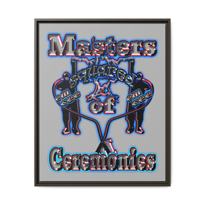 em cee squared - framed canvas art (light grey)