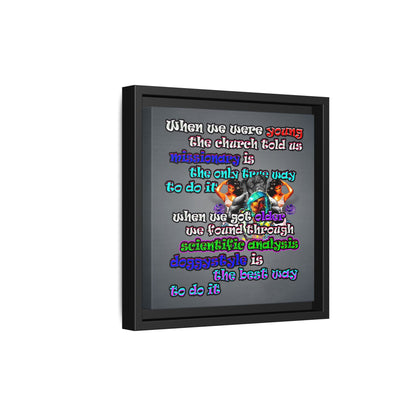 doggystyle - framed canvas art (grey-light grey)