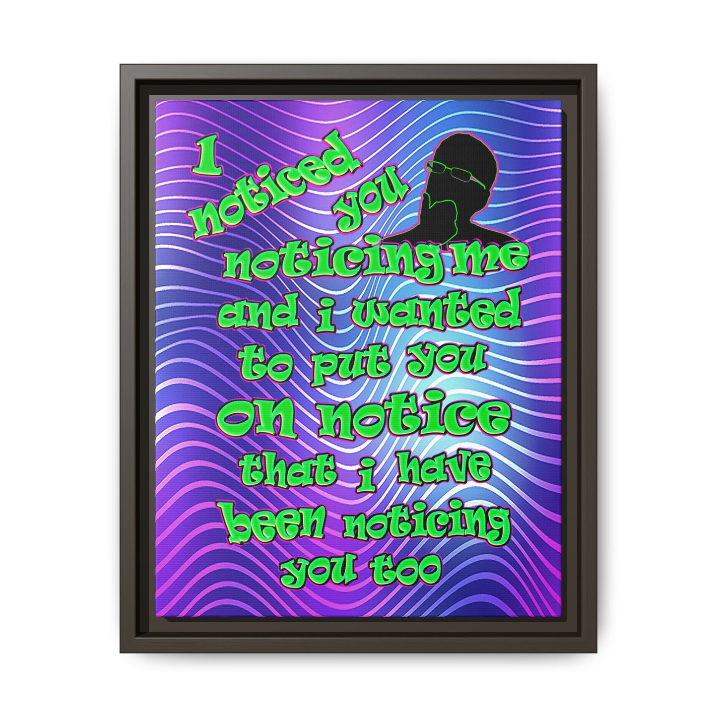 noticed you noticing - framed canvas art (purple wave)