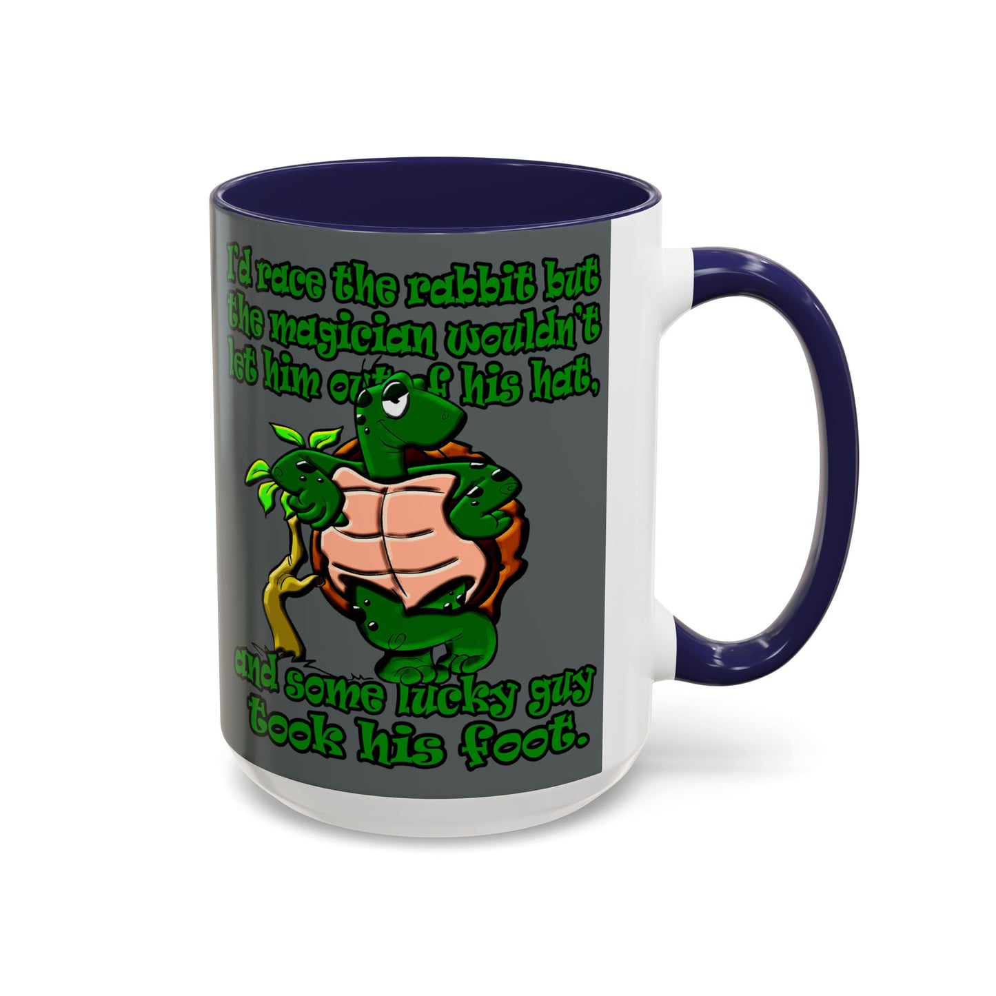 turtle race - Accent Mug (dark grey)