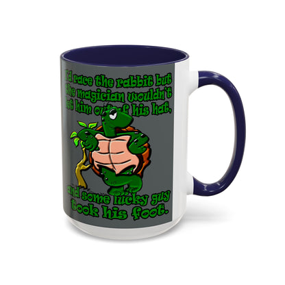 turtle race - Accent Mug (dark grey)