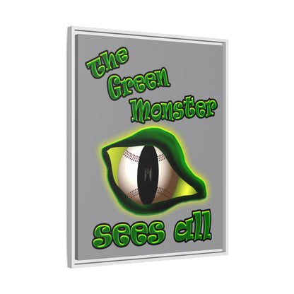 green monster - framed canvas art (grey)