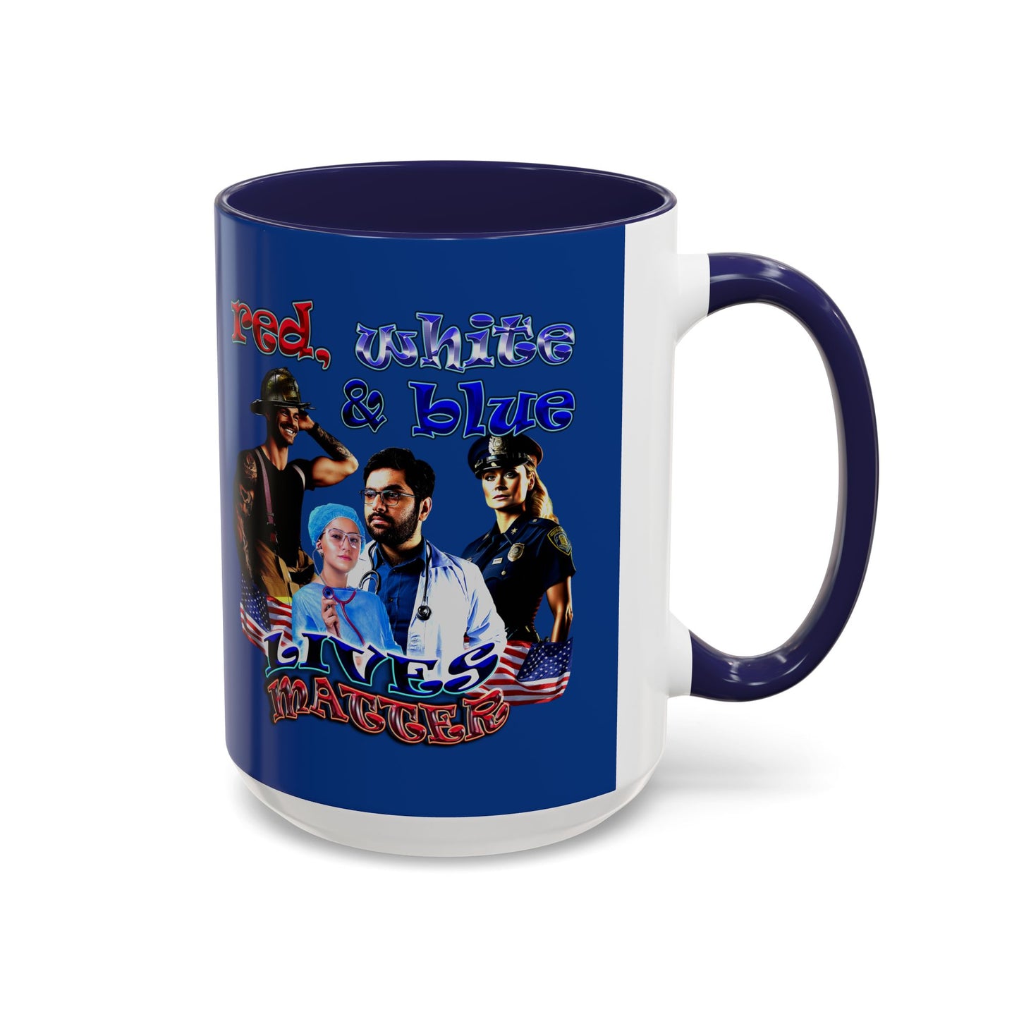 rw&b lives matter - Accent Mug (dark blue)