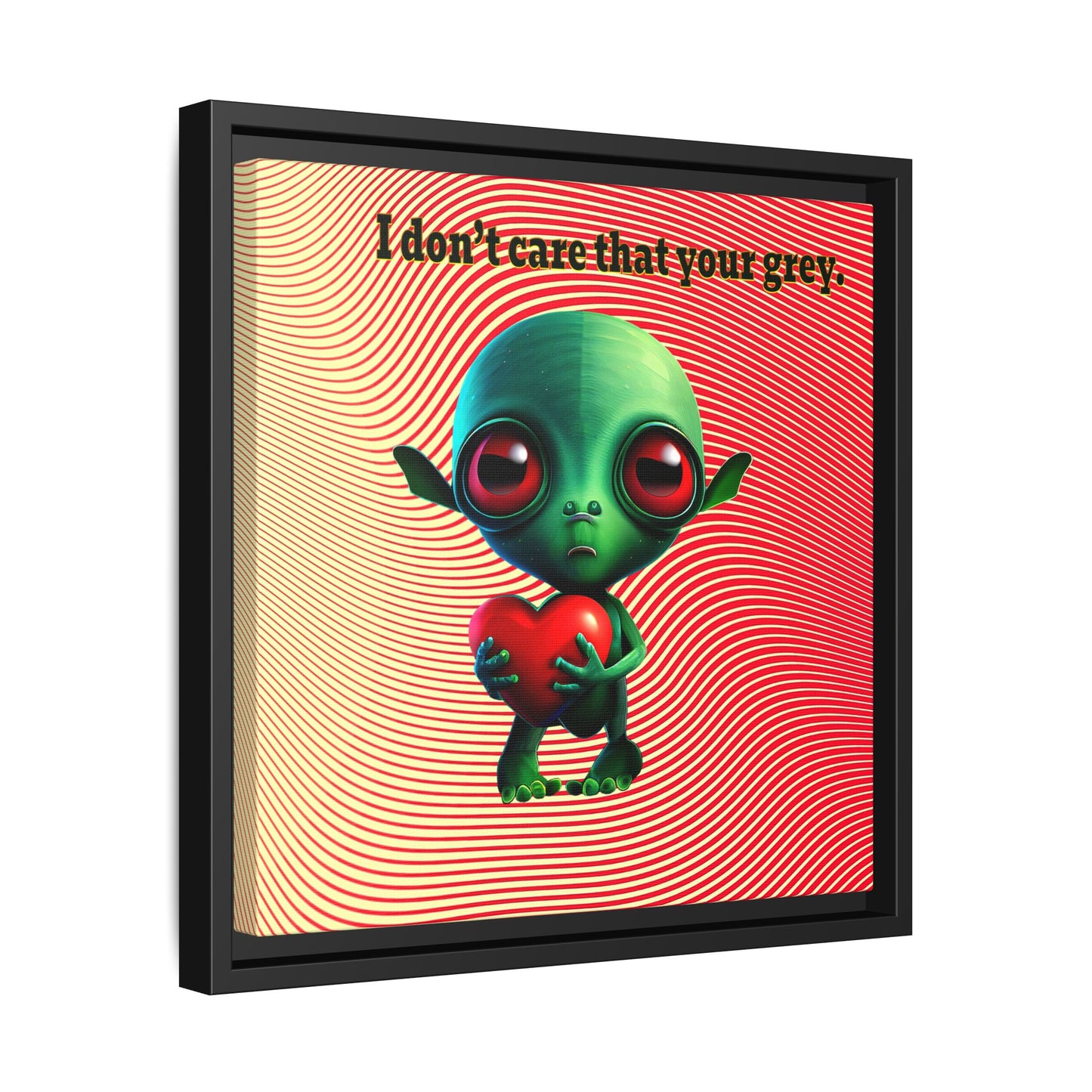 I don't care that your grey - framed canvas art (yellow-orange wave)