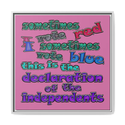 declaration of the independents - framed canvas art (light pink)