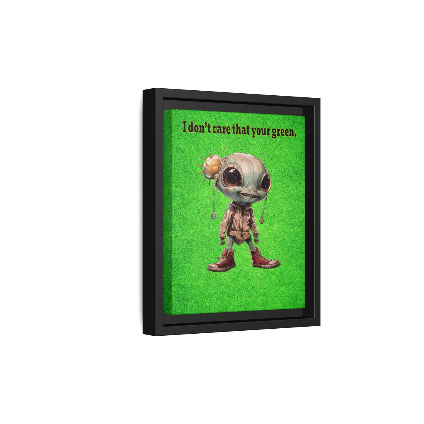 I don't care that your green - framed canvas art (green turf)