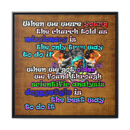 doggystyle - framed canvas art (brown papyrus)