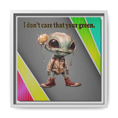 I don't care that your green - framed canvas art (rainbow split)